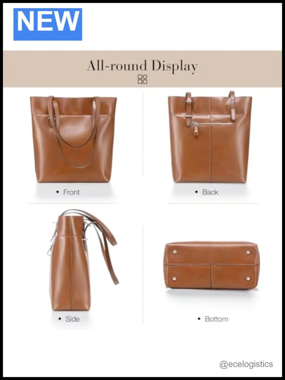 Genuine Leather Large Tote Bag for Women Shoulder Handbag